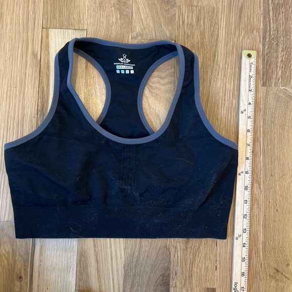 Womens PRANA Black & Gray Sports Gym Workout Bra 3XL XXXL - Picture 3 of 4